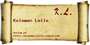 Kelemen Lelle névjegykártya